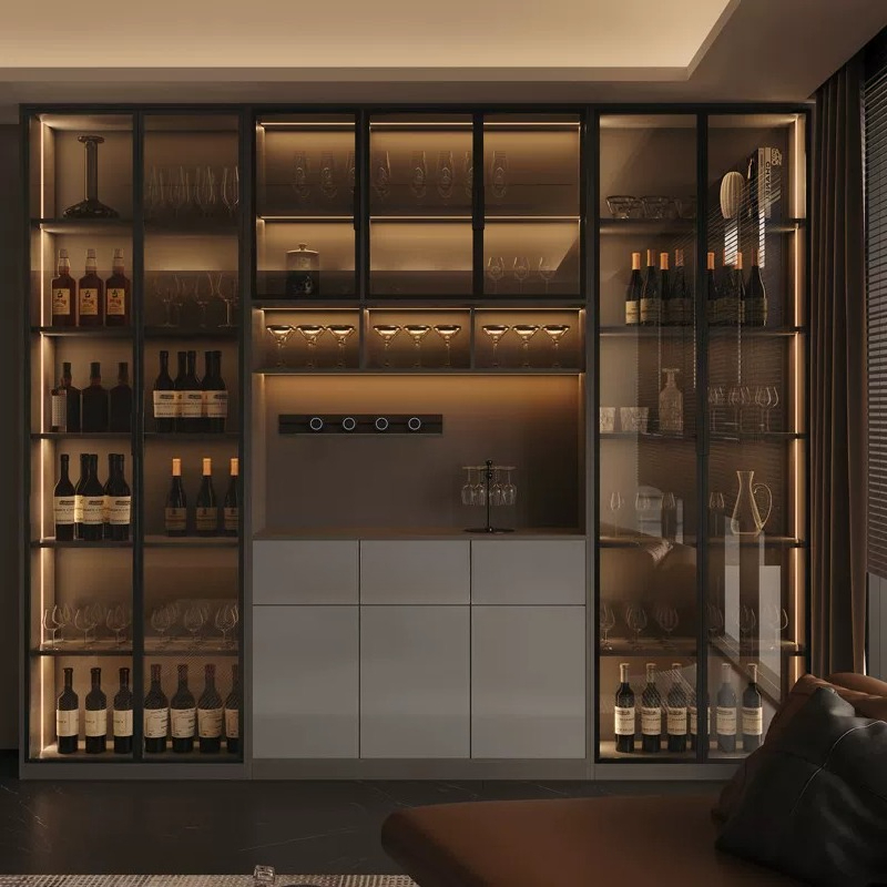Storage - Lichte luxe Italiaanse eettafel wijnkast moderne