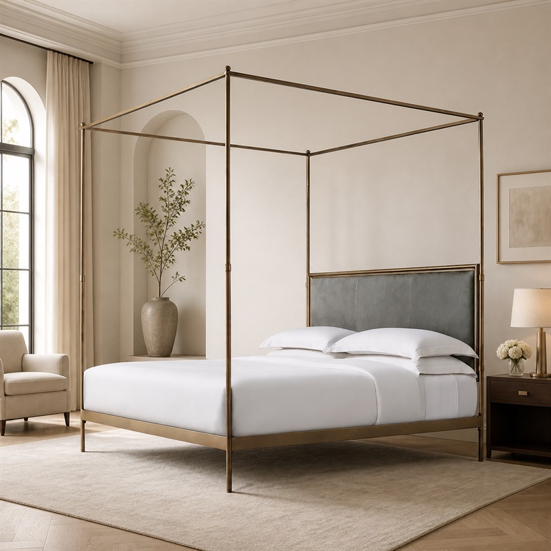 Canopy Bed Frame Metal Queen - xx-Modern metalen bedframe in Franse stijl,