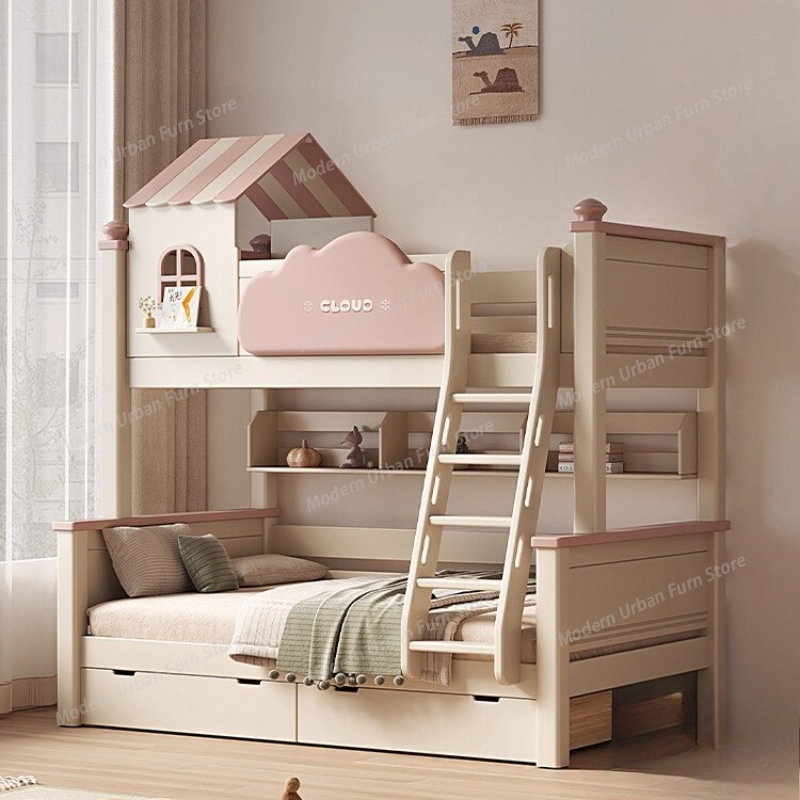 King Size Bed Frame With Storage Drawers - Kindermeubelen laden opbergruimte stapelbedden Scandinavisch mooi