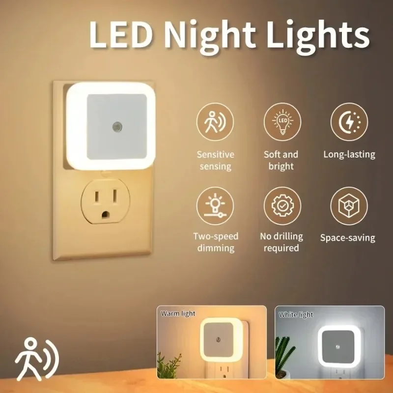 Floating Nightstand With Led Light - 1/6PCS Draadloos LED-nachtlampje Sensorlicht EU/UK Nachtverlichting