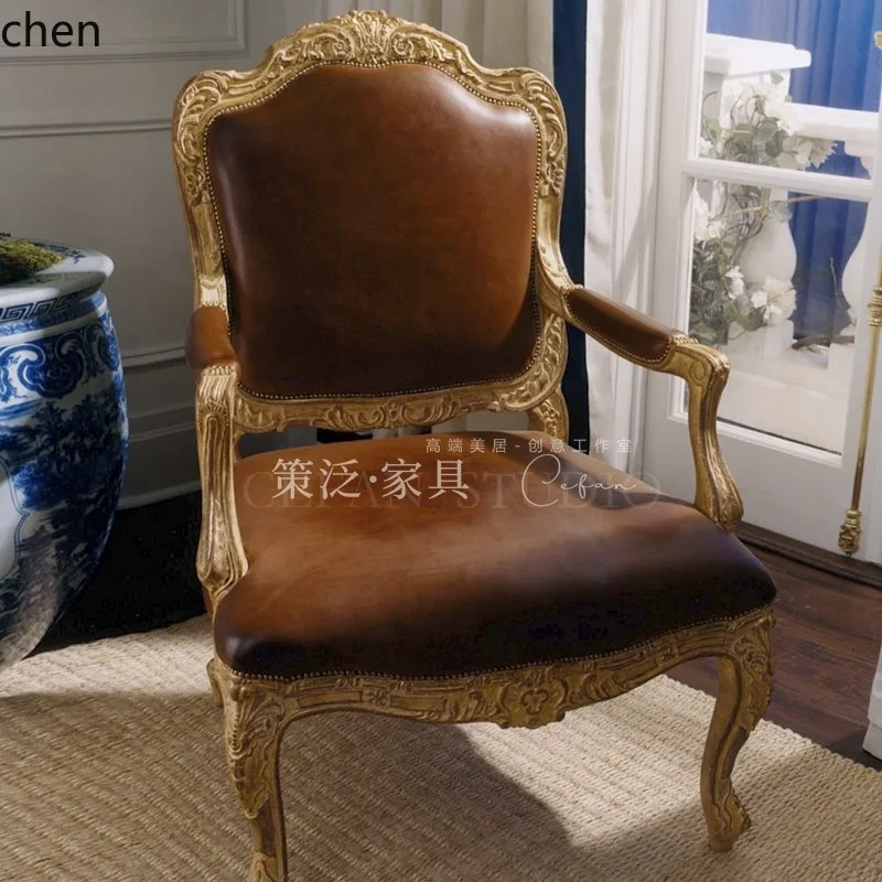 Sofas - TQH7.2 Bureaustoel Vintage Verweerde Fauteuil Franse