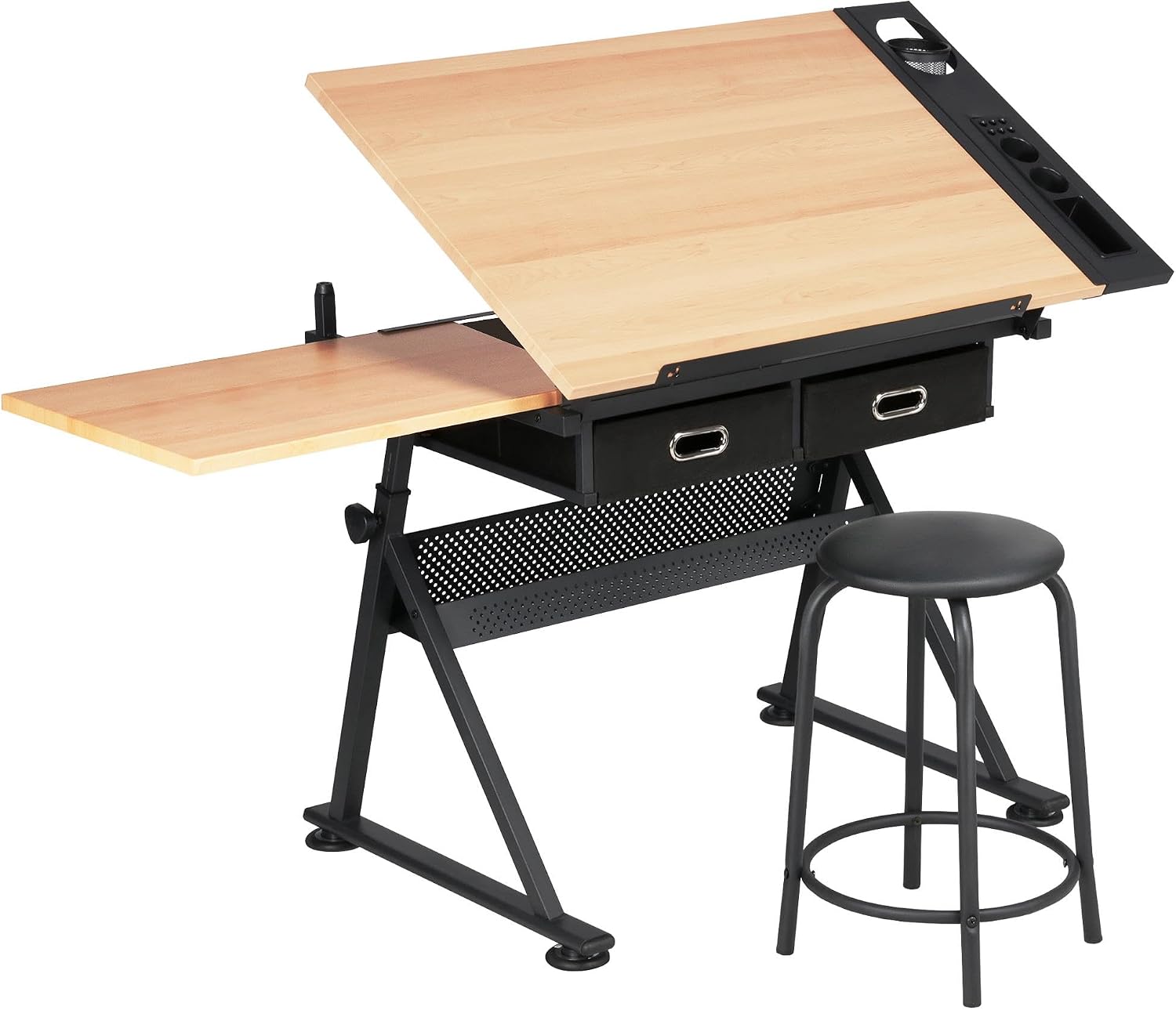 Office Furniture - Verstelbare tekentafel met bijpassende kruk, kantelbaar