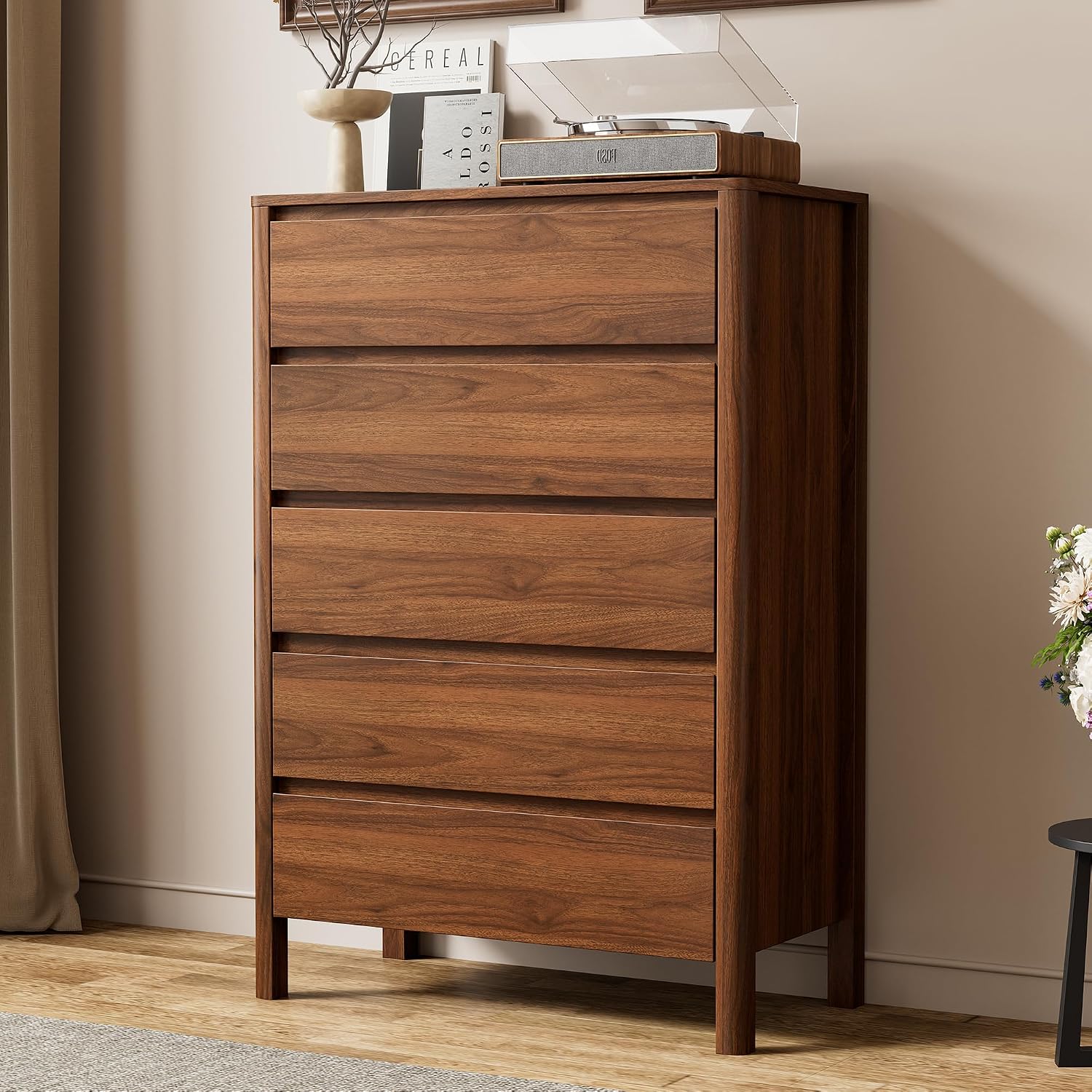 Bedroom Furniture - Houten opbergkast met vijf laden, verticale