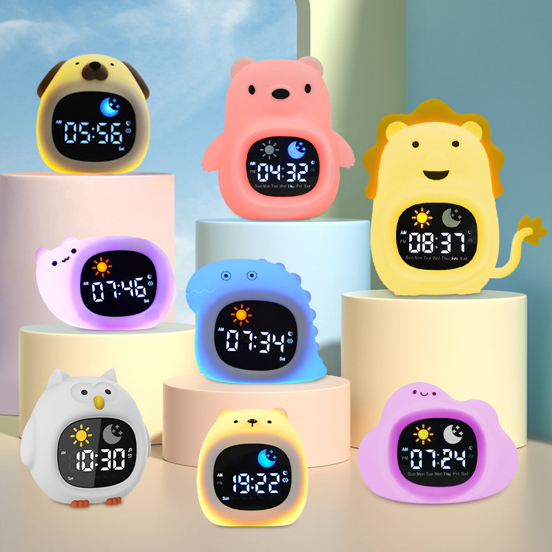 Floating Nightstand With Led Light - Nachtlampje Klok Kat Baby Slapen Training