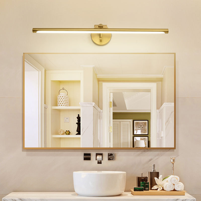 Dressing Table Vanity With Lighted Mirror - Volledig koperen badkamerspiegellampen LED badkamer kaptafel