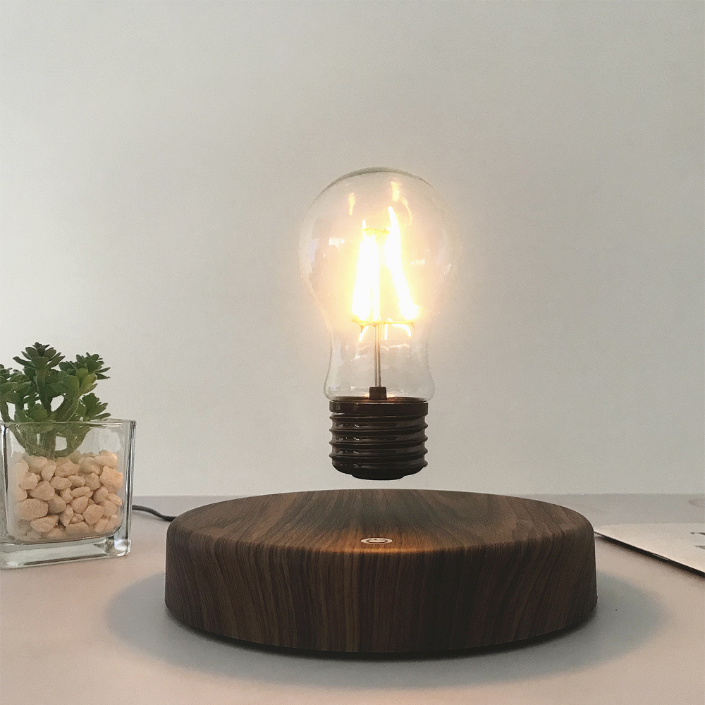Floating Nightstand With Led Light - Magnetische levitatielamp Creativiteit Drijvende glazen LED-lamp