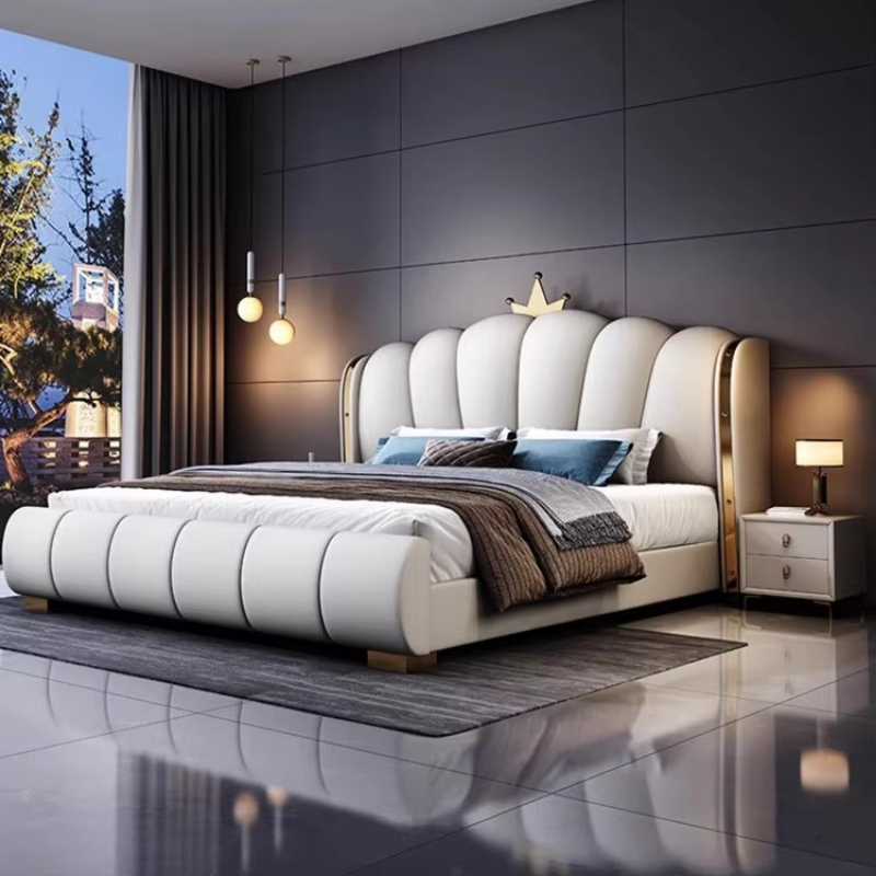 King Size Bed Frame With Storage Drawers - Modern, luxe houten slaapkamermeubilair: gestoffeerd tweepersoonsbedframe