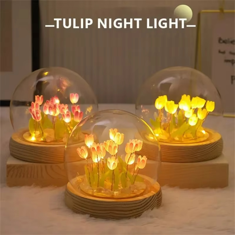Floating Nightstand With Led Light - LED DIY handgemaakte mini tulp nachtlampje