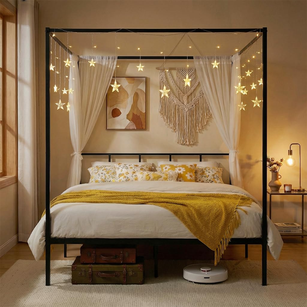 Hemelbedframe Queen Metal met  - Canopy Bed Frame Metal Queen recensie en prijs