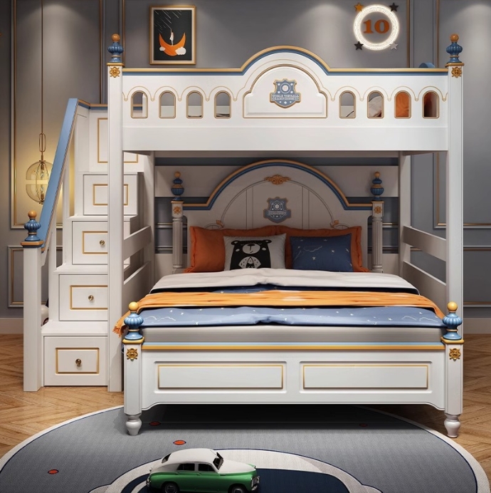 Kasteelbedden van hout voor ki - Bunk Bed With Stairs And Slide recensie en prijs