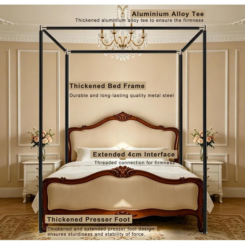 Roestvrijstalen hemelbedframe, - Canopy Bed Frame Metal Queen recensie en prijs