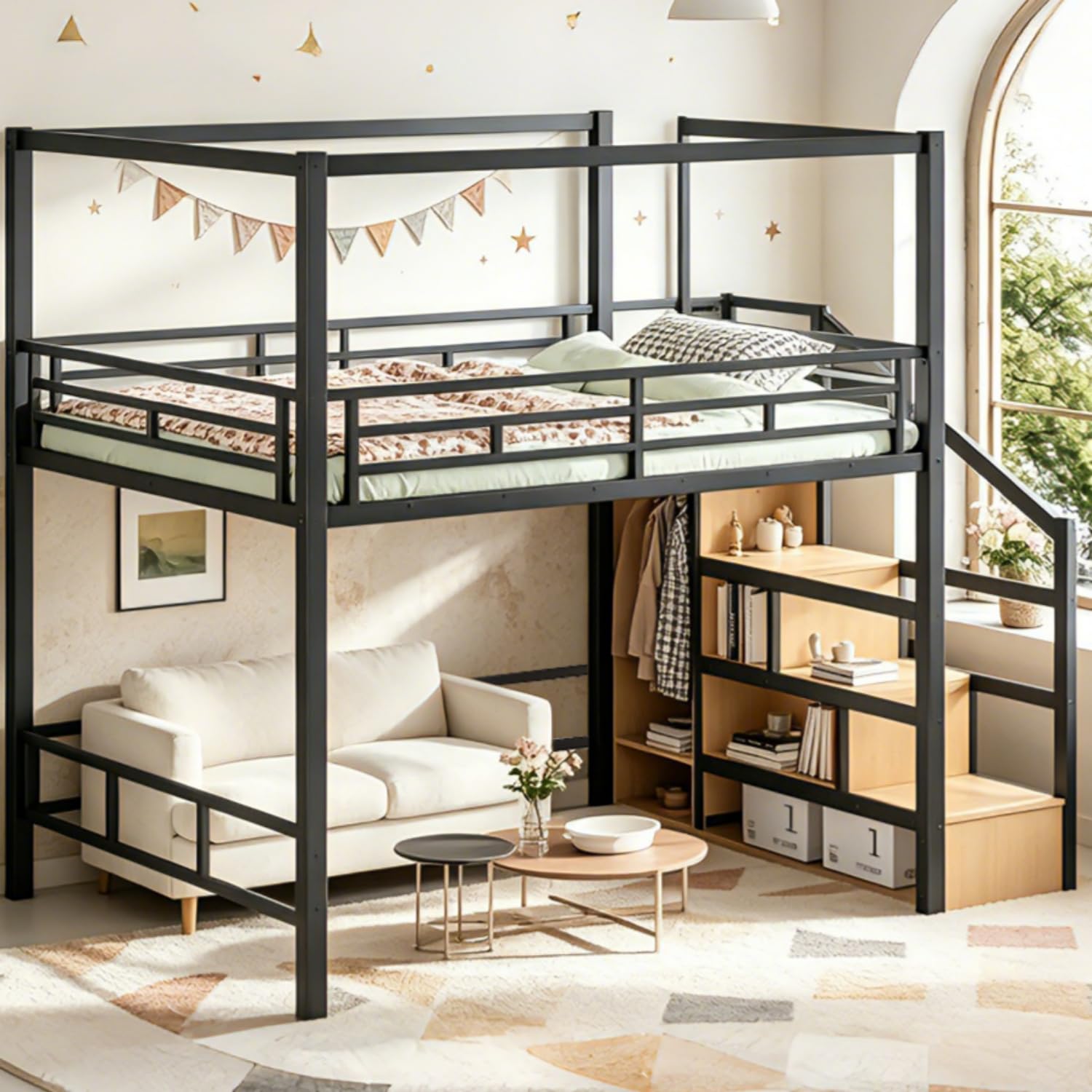 Queen-size hoogslaper met opbe - Canopy Bed Frame Metal Queen recensie en prijs