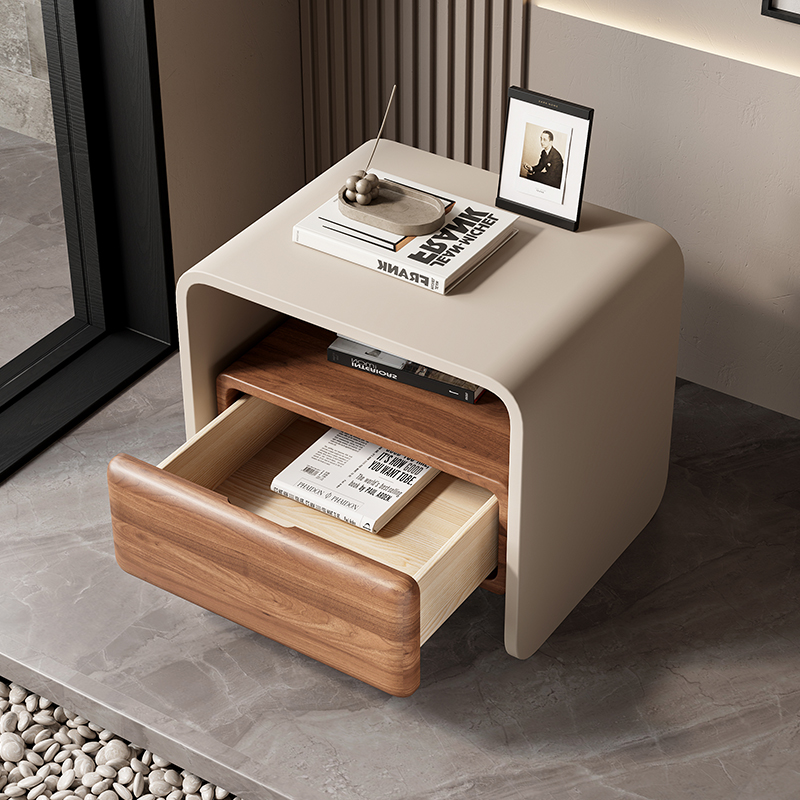 Luxe massief houten draaibare  - Solid Wood Nightstand 2 Drawers recensie en prijs