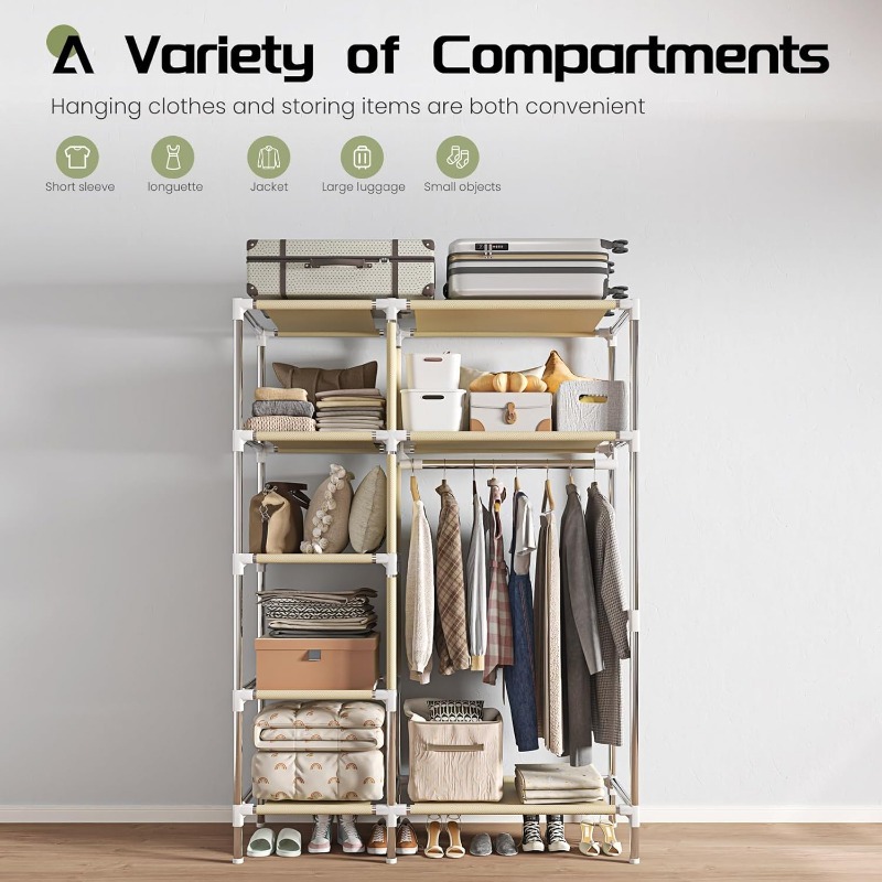 Draagbare kledingkast, vrijsta - Wardrobe Closet Portable Fabric Cover recensie en prijs