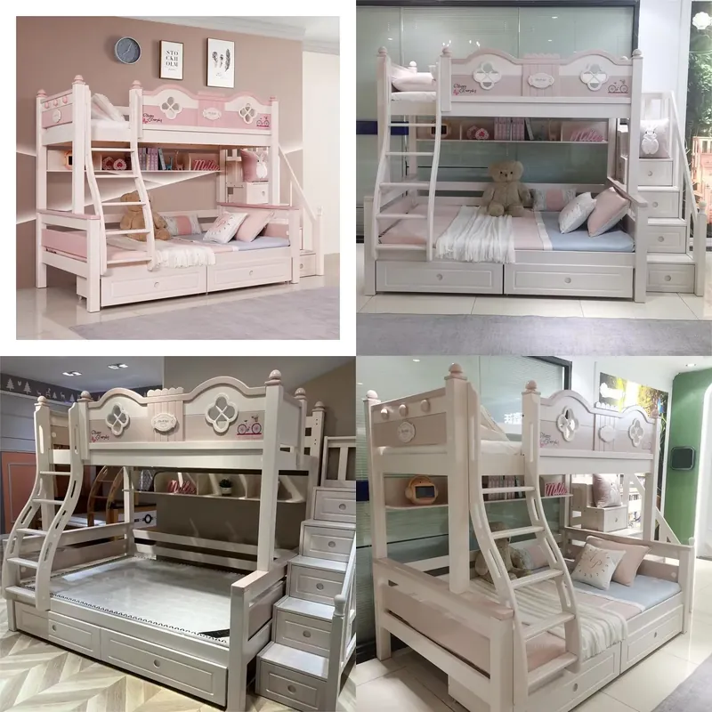 Modern luxe prinsessen stapelb - Bunk Bed With Stairs And Slide recensie en prijs