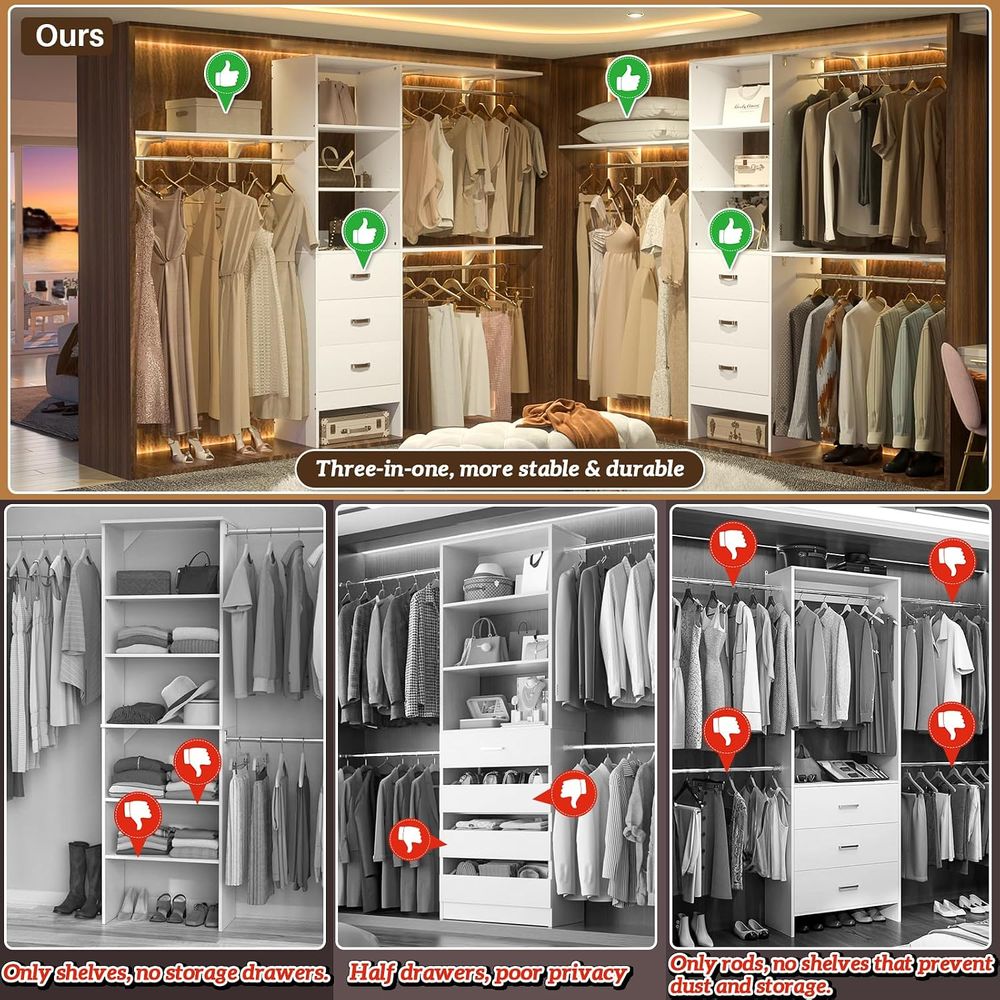 8T Closet System, 96'' Closet  - Bedroom Furniture recensie en prijs