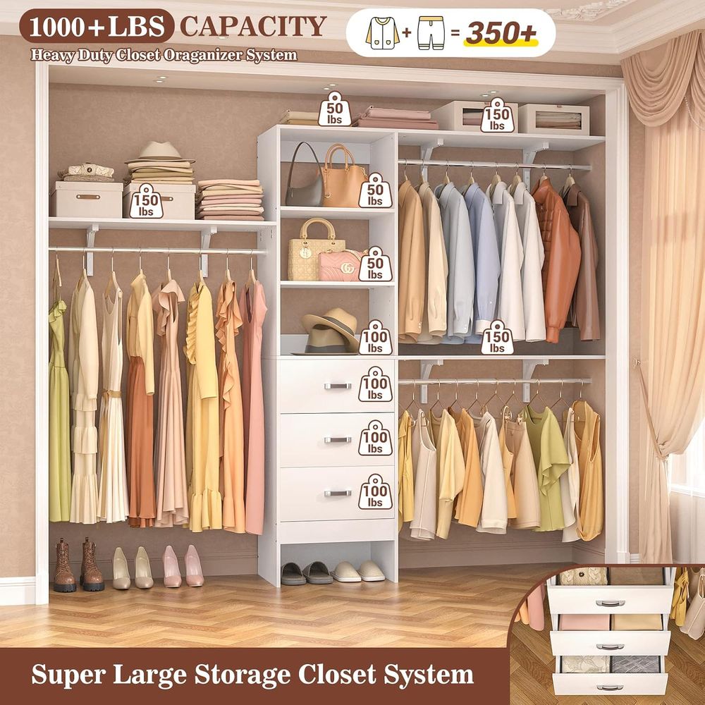 8T Closet System, 96'' Closet  - Bedroom Furniture recensie en prijs
