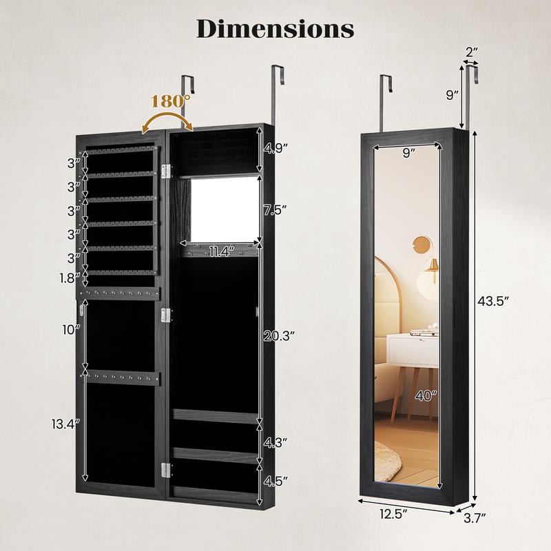 Gesloten sieradenkast, aan de  - Full Length Mirror Jewelry Armoire recensie en prijs