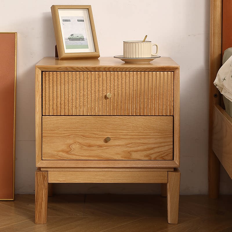 Retro nachtkastjes van massief - Solid Wood Nightstand 2 Drawers recensie en prijs