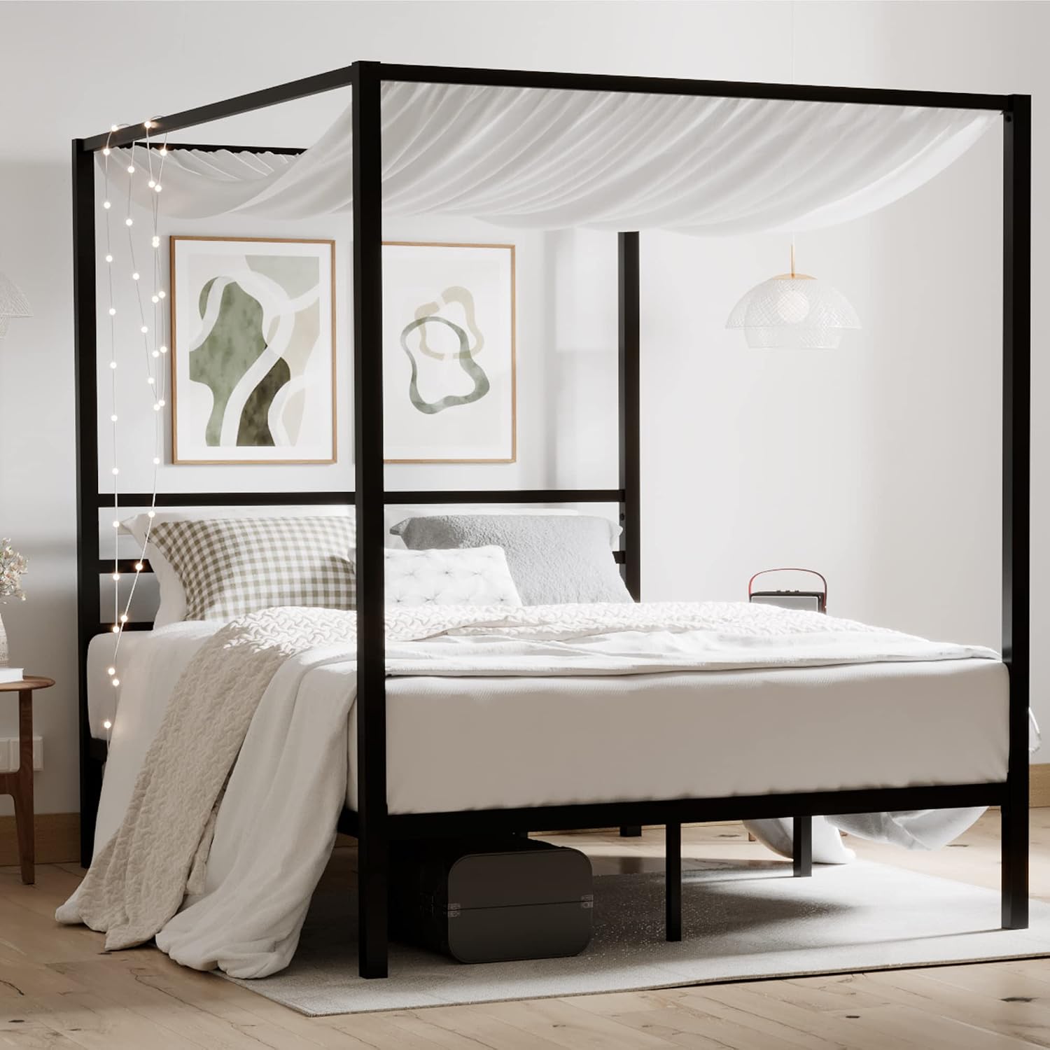 Metalen hemelbedframe queensiz - Canopy Bed Frame Metal Queen recensie en prijs