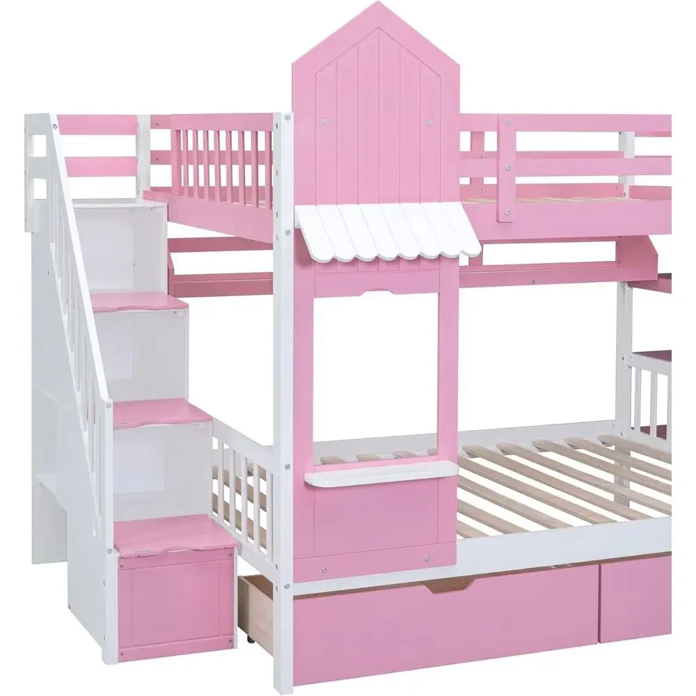 Kinderstapelbed met trap, glij - Bunk Bed With Stairs And Slide recensie en prijs
