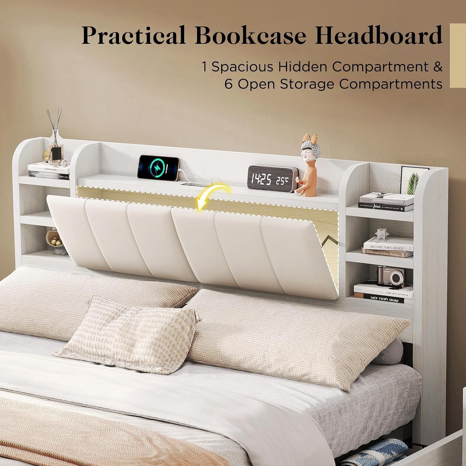Kingsize gestoffeerd platformb - King Size Bed Frame With Storage Drawers recensie en prijs