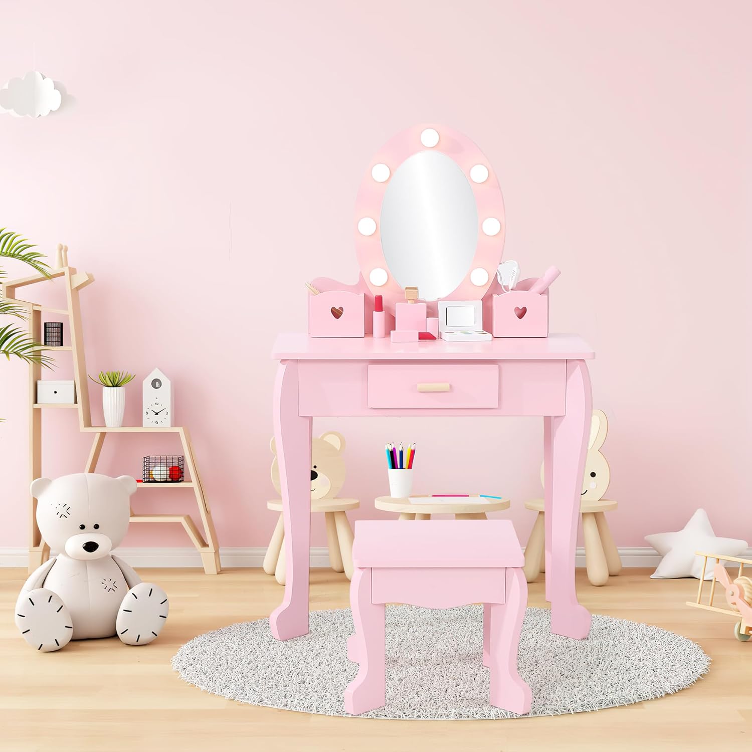 Kinderkaptafel en krukjesset m - Dressing Table Vanity With Lighted Mirror recensie en prijs