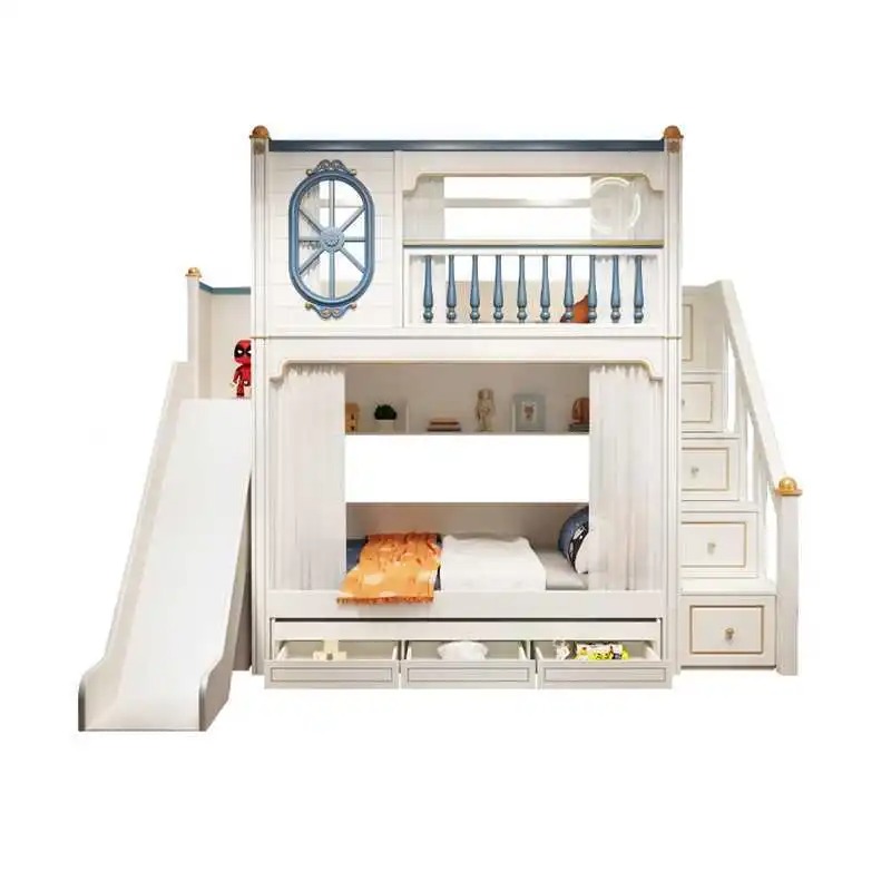 -Voor luxe kinderslaapkamermeu - Bunk Bed With Stairs And Slide recensie en prijs