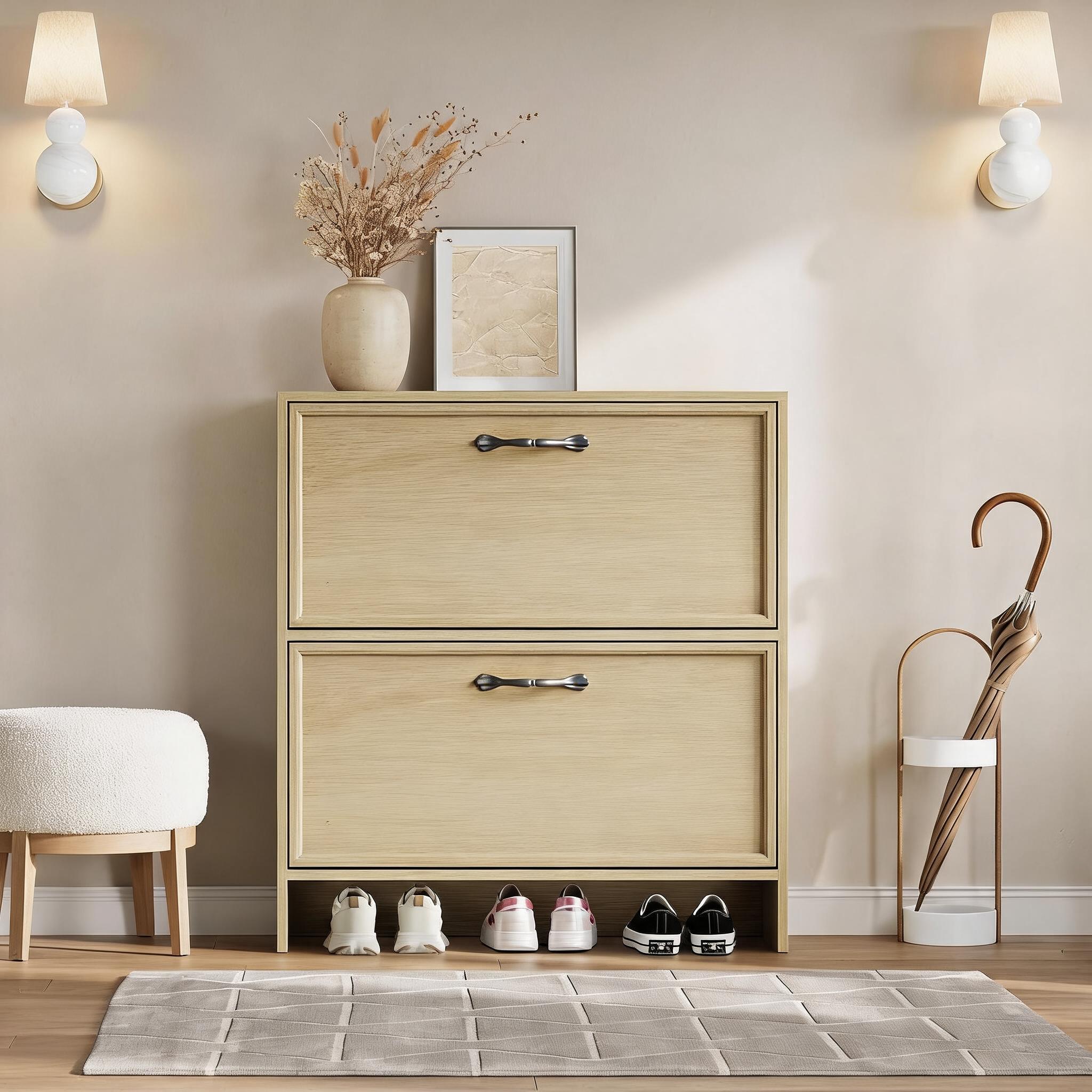 2-laden schoenenkast met verst - Shoe Rack Cabinet Narrow Entryway recensie en prijs