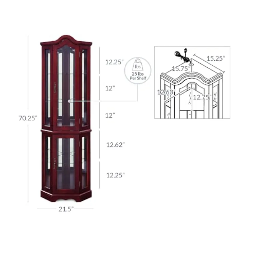 Verlichte hoekvitrine met gebo - Storage recensie en prijs