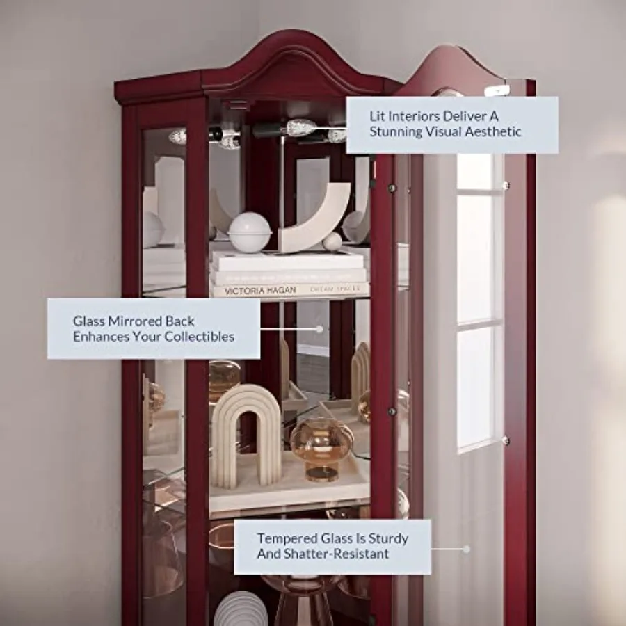 Verlichte hoekvitrine met gebo - Storage recensie en prijs