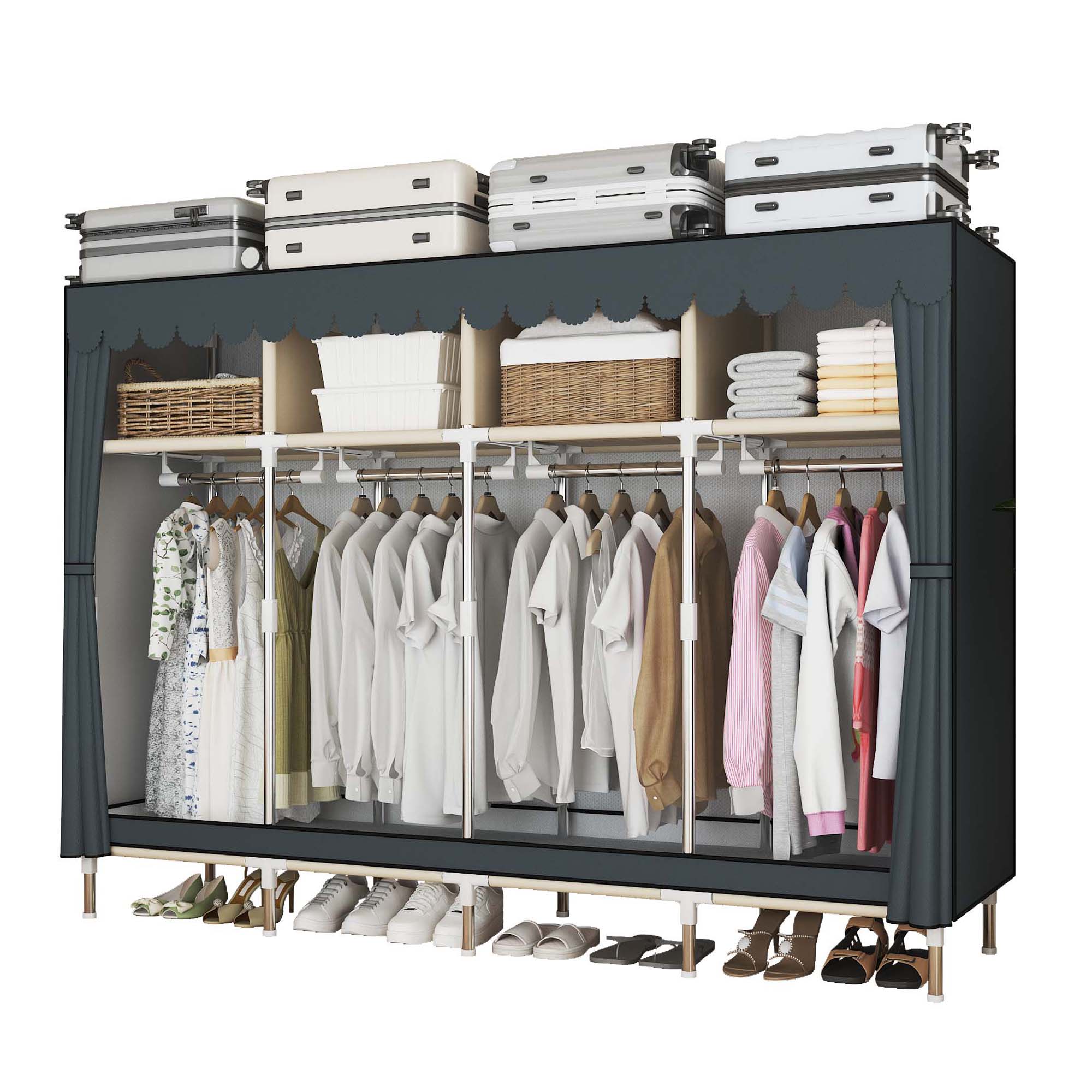 79 inch brede inloopkast met l - Wardrobe Closet Portable Fabric Cover recensie en prijs