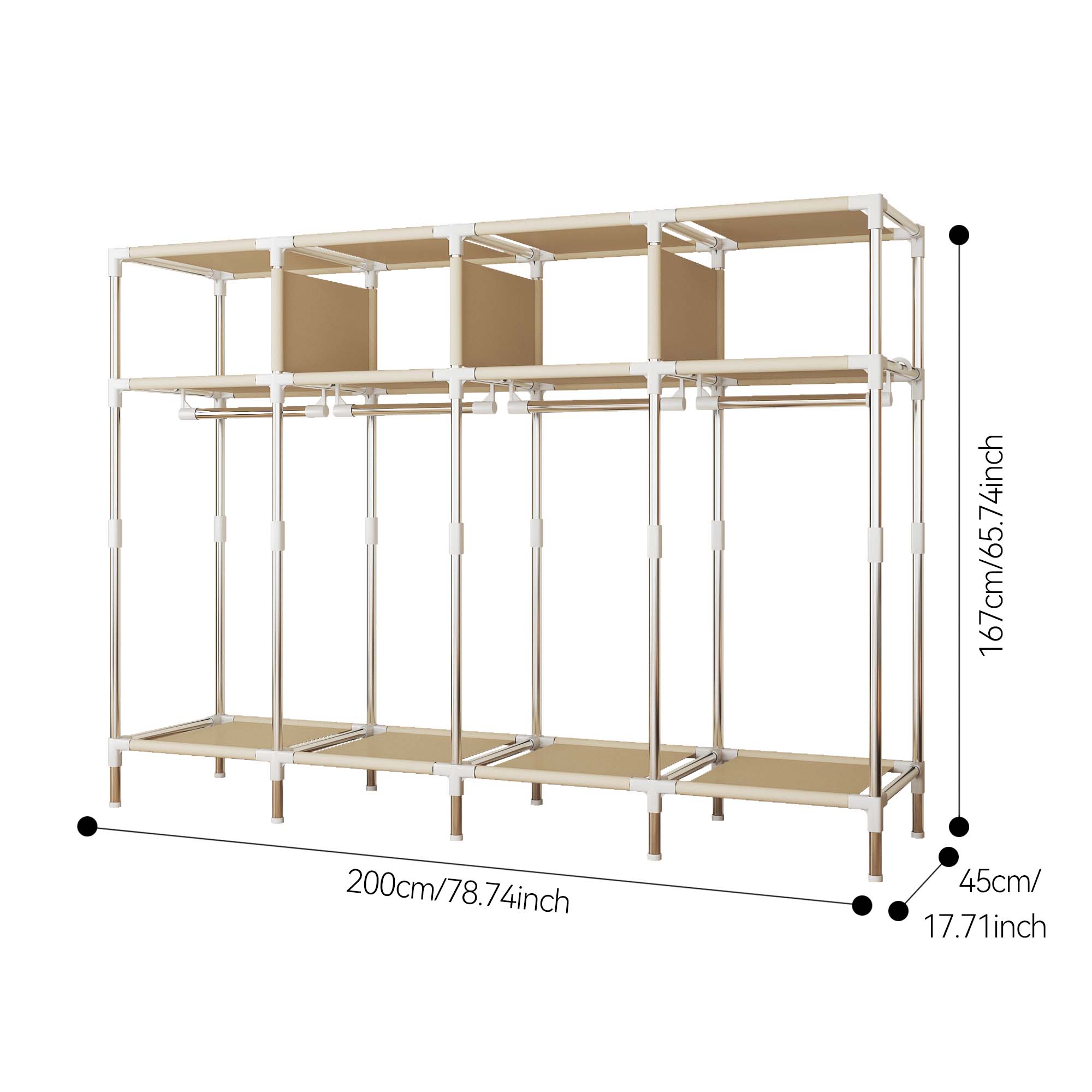 79 inch brede inloopkast met l - Wardrobe Closet Portable Fabric Cover recensie en prijs