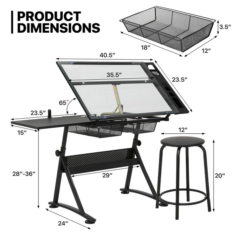Tekenbord van gehard glas met  - Tables recensie en prijs