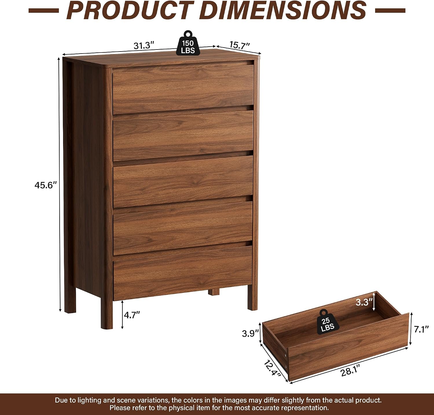 Houten opbergkast met vijf lad - Bedroom Furniture recensie en prijs