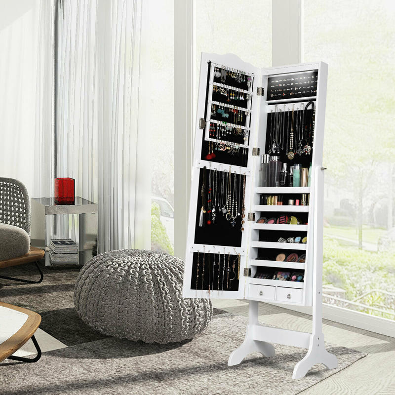 14 LED-sieradenkast met spiege - Full Length Mirror Jewelry Armoire recensie en prijs