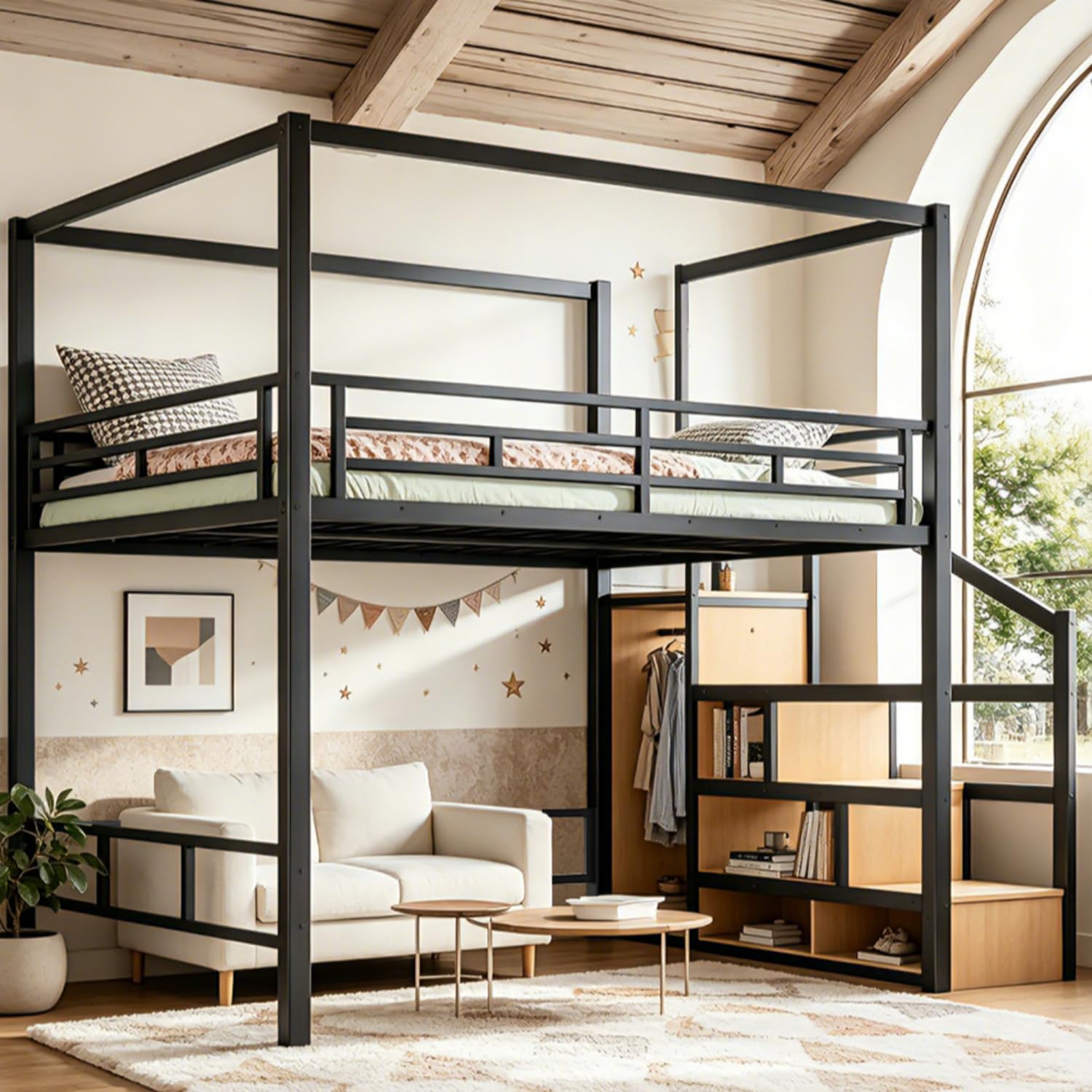 Queen Loftbed met opbergruimte - Canopy Bed Frame Metal Queen recensie en prijs