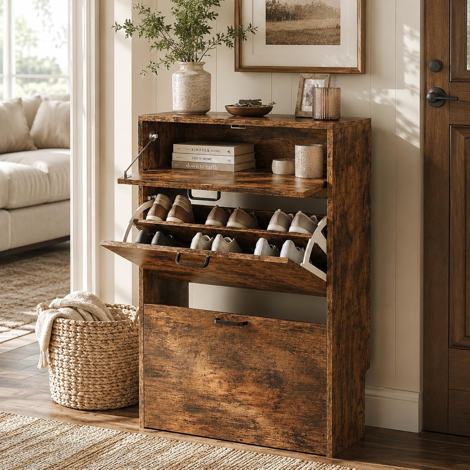 # Smalle schoenenkast met 2 op - Shoe Rack Cabinet Narrow Entryway recensie en prijs