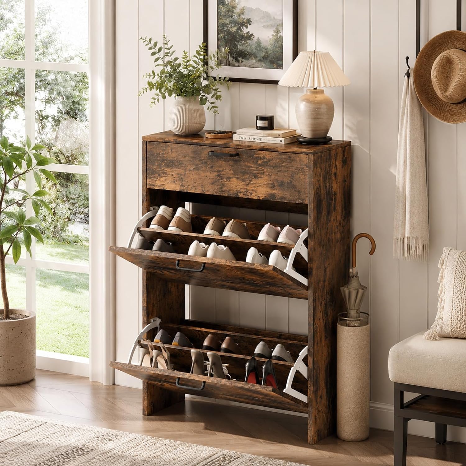 # Smalle schoenenkast met 2 op - Shoe Rack Cabinet Narrow Entryway recensie en prijs