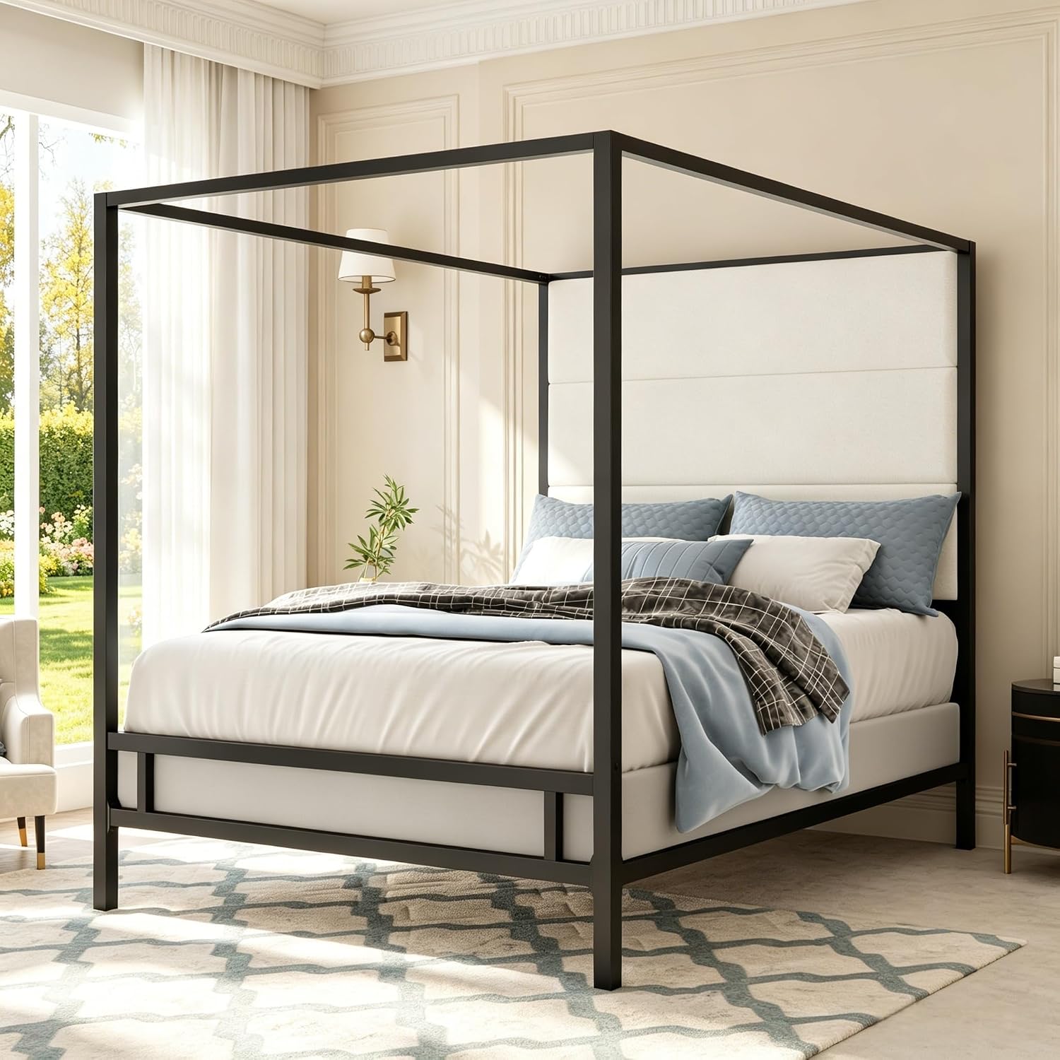Koninginnekamerbed, hoog, met  - Canopy Bed Frame Metal Queen recensie en prijs