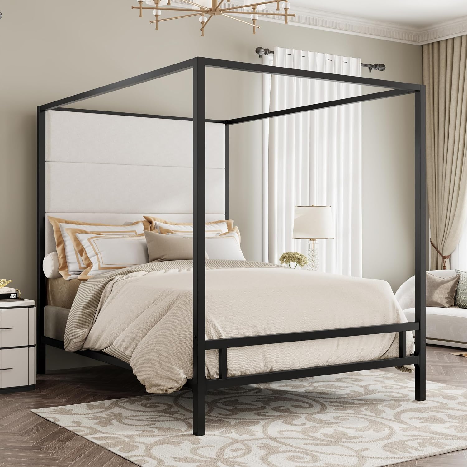 Koninginnekamerbed, hoog, met  - Canopy Bed Frame Metal Queen recensie en prijs