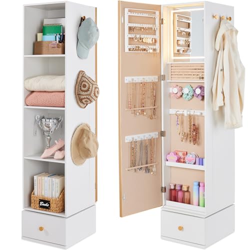 Draaibare spiegel met opbergka - Full Length Mirror Jewelry Armoire recensie en prijs
