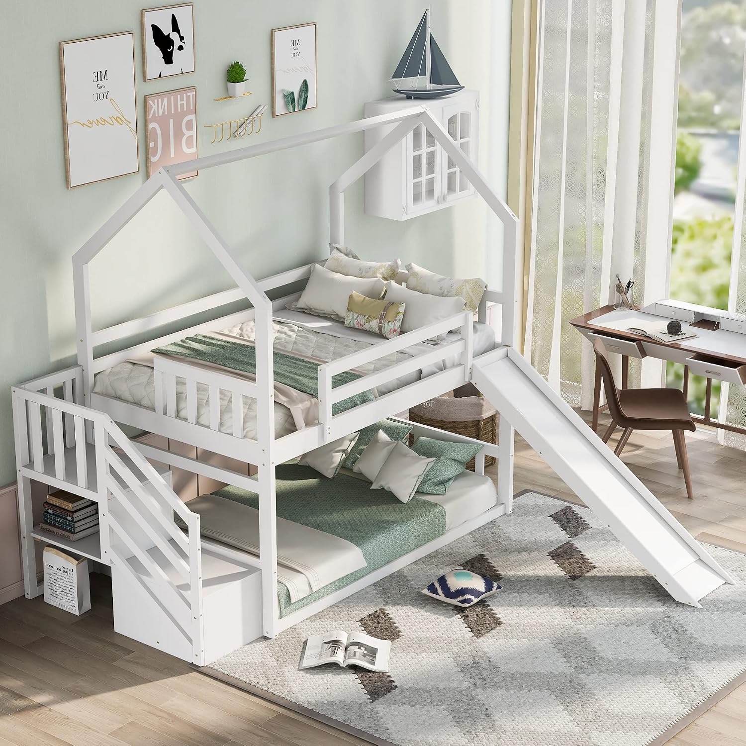 Twee-laags stapelbed met glijb - Bunk Bed With Stairs And Slide recensie en prijs