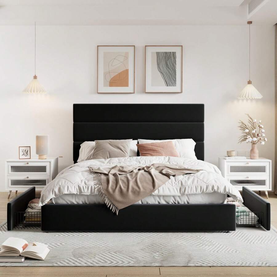 Volledig/Queensize/Kingsize pl - King Size Bed Frame With Storage Drawers recensie en prijs