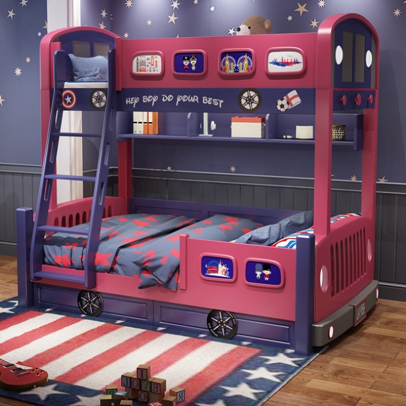 Modern stijl meisjes peuterbed - Bunk Bed With Stairs And Slide recensie en prijs