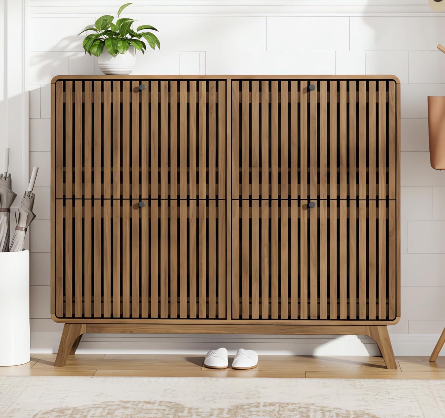 # Grote bamboe schoenenkast me - Shoe Rack Cabinet Narrow Entryway recensie en prijs