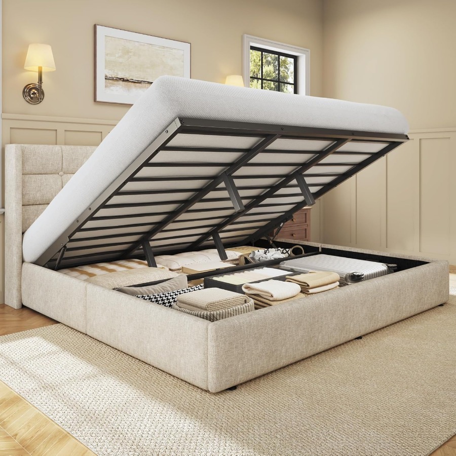 Bedframe met opbergruimte en v - Gas Lift Storage Bed Hydraulic recensie en prijs