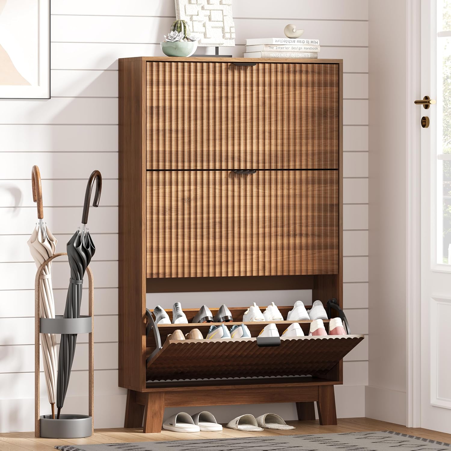 Schoenenkast voor de entree me - Shoe Rack Cabinet Narrow Entryway recensie en prijs