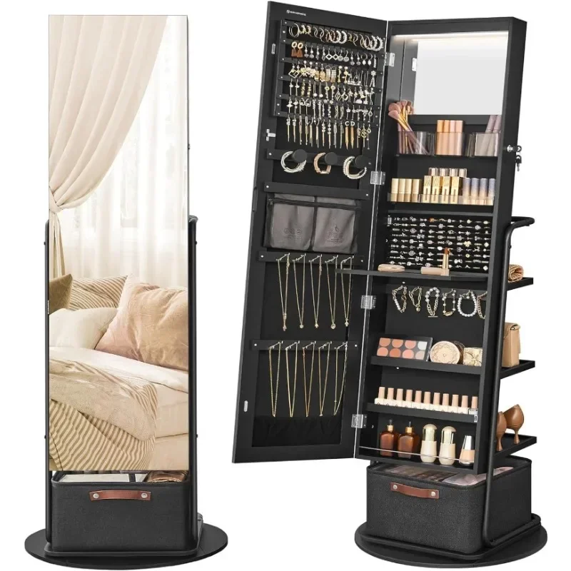 l 360° °   Draaibare gespiegel - Full Length Mirror Jewelry Armoire recensie en prijs